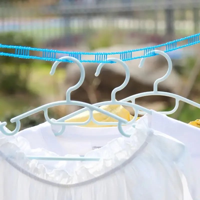 🌬️ Keep Clothes Dry Anywhere!🧦👕3PCS Portable Clothesline – Windproof & Easy☀️