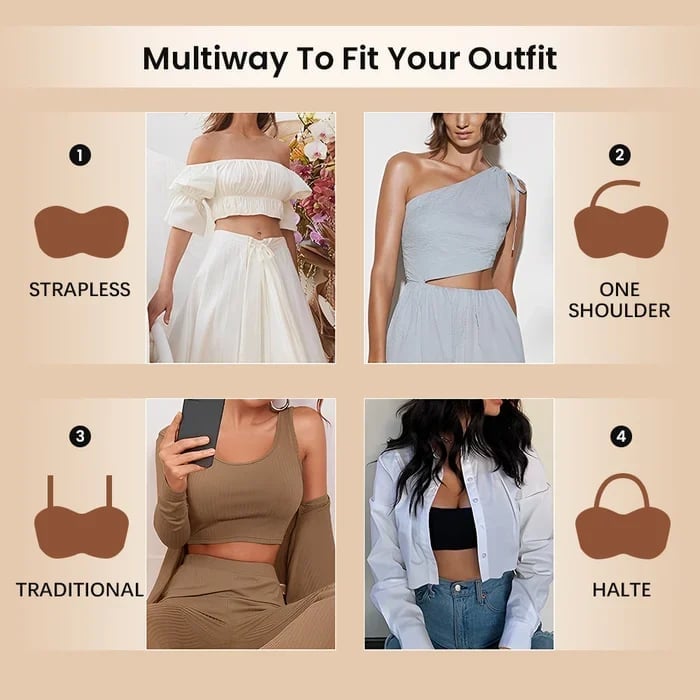 💕Hot Sale 49% OFF -🔥Non-Slip Multi-Way Strapless Bra