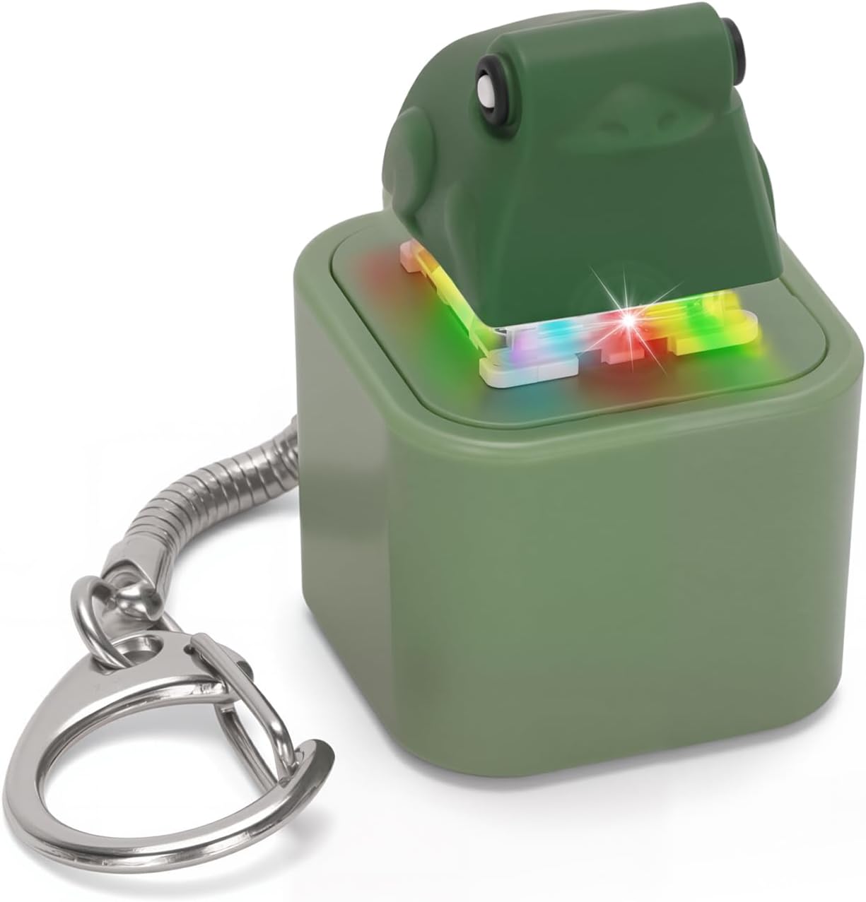 Quacking Duck Croaking Frog Meowing Cat Keyboard Fidget Toys for Adults Clicker Keychain with Sound LED Light and Charging Port for Autism Stress Relief Anxiety (Cat, 1)
