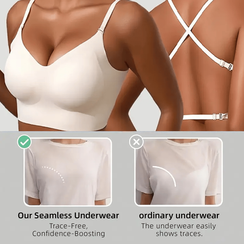 🏆Hot Sale 49% OFF🔥Women's Solid Color Wireless Backless Bra