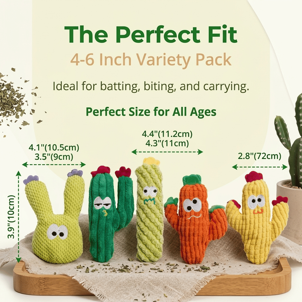 🎁Promotion 49% OFF🔥Handmade Soft Cactus Kitten Chew Toys with Natural Catnip