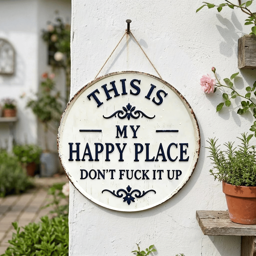 🏚️This Is My Happy Place - Vintage Metal Wall Sign