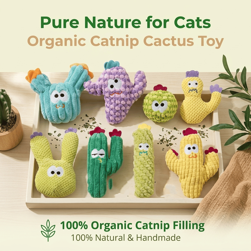 🎁Promotion 49% OFF🔥Handmade Soft Cactus Kitten Chew Toys with Natural Catnip