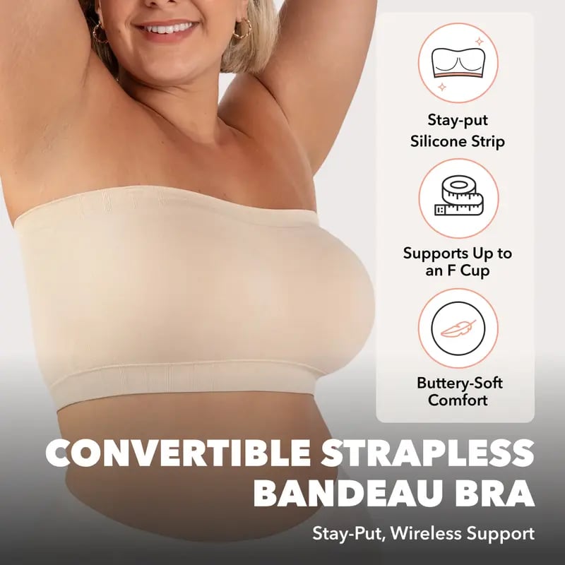 Finally! A Strapless Bra That Actually Stays Up 😍🙌 No Slipping, No Pain, Just Pure Comfort👍Suitable for All Body Types