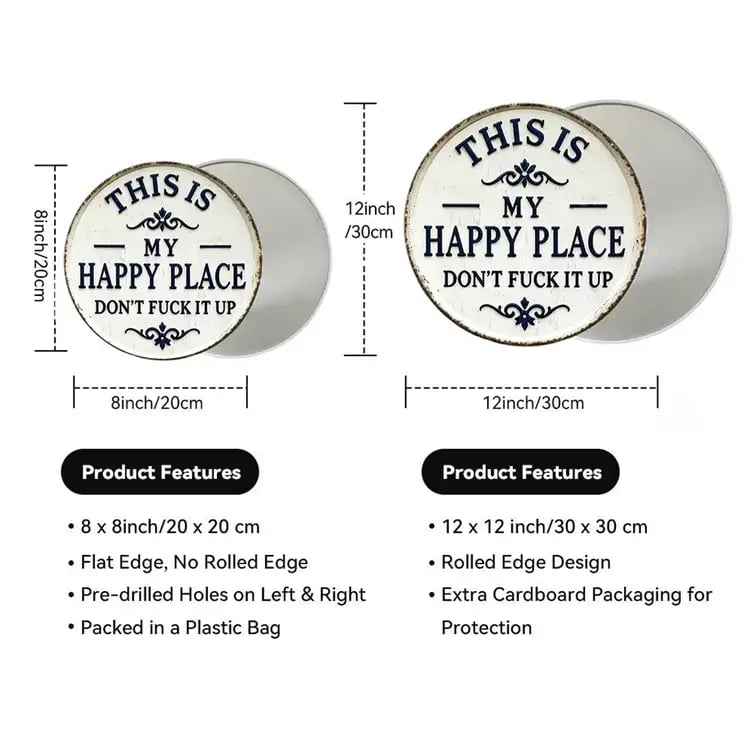 🏚️This Is My Happy Place - Vintage Metal Wall Sign