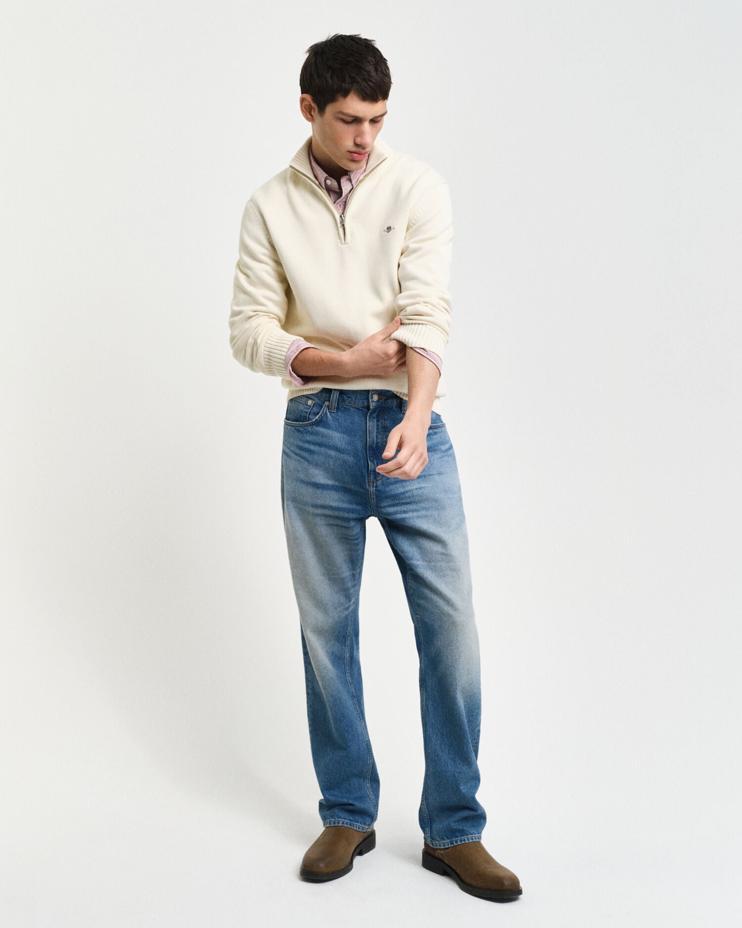 Casual Cotton Half-Zip Sweater