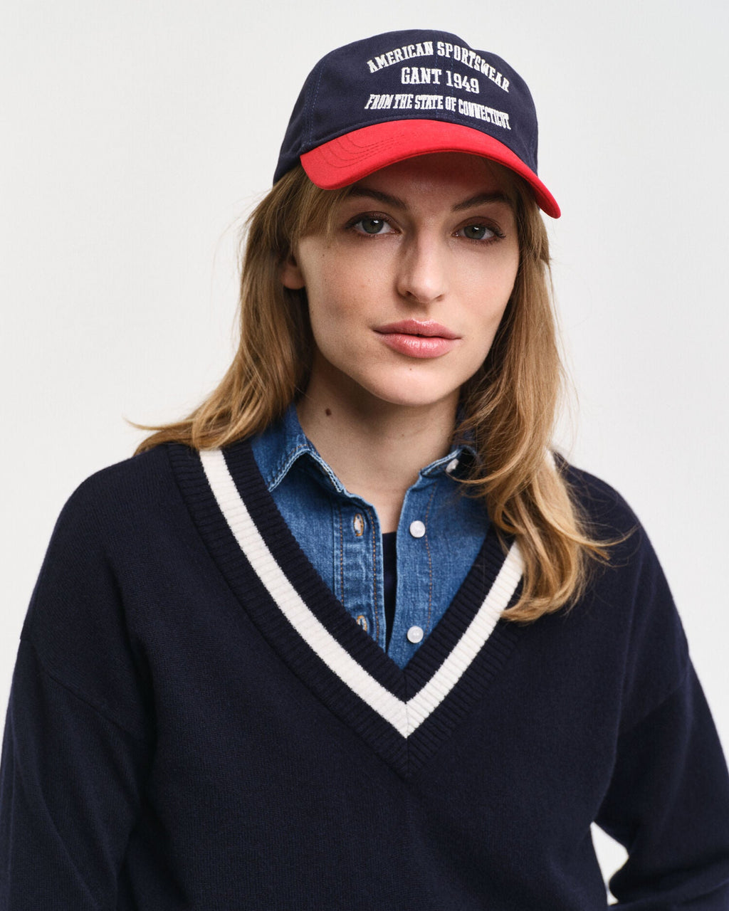 Superfine Lambswool Contrast V-Neck Sweater