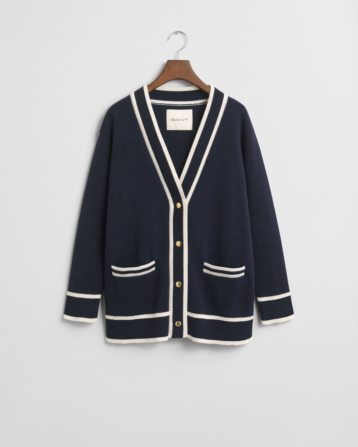 Contrast Knit Cardigan