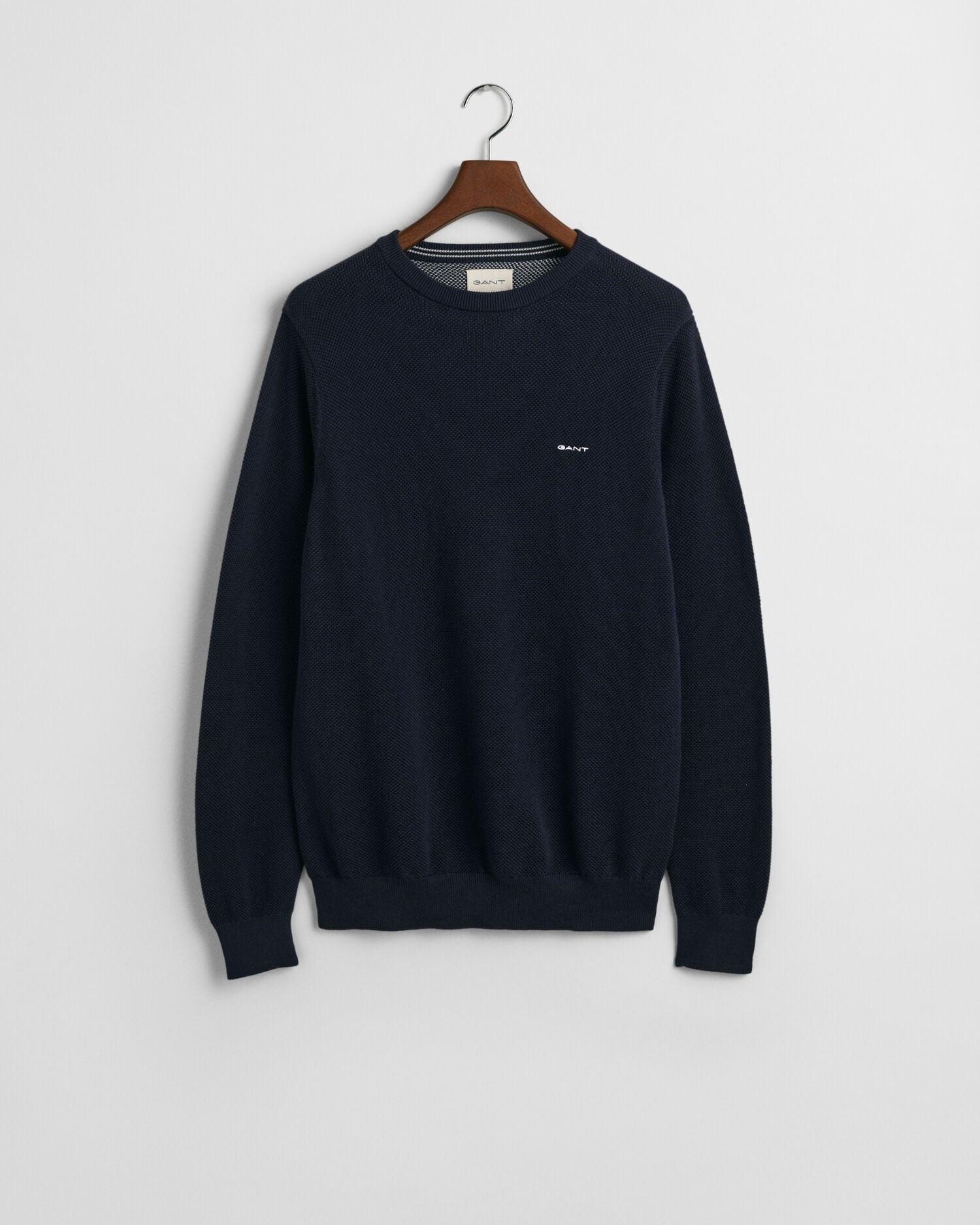Cotton Pique Crew Neck Sweater