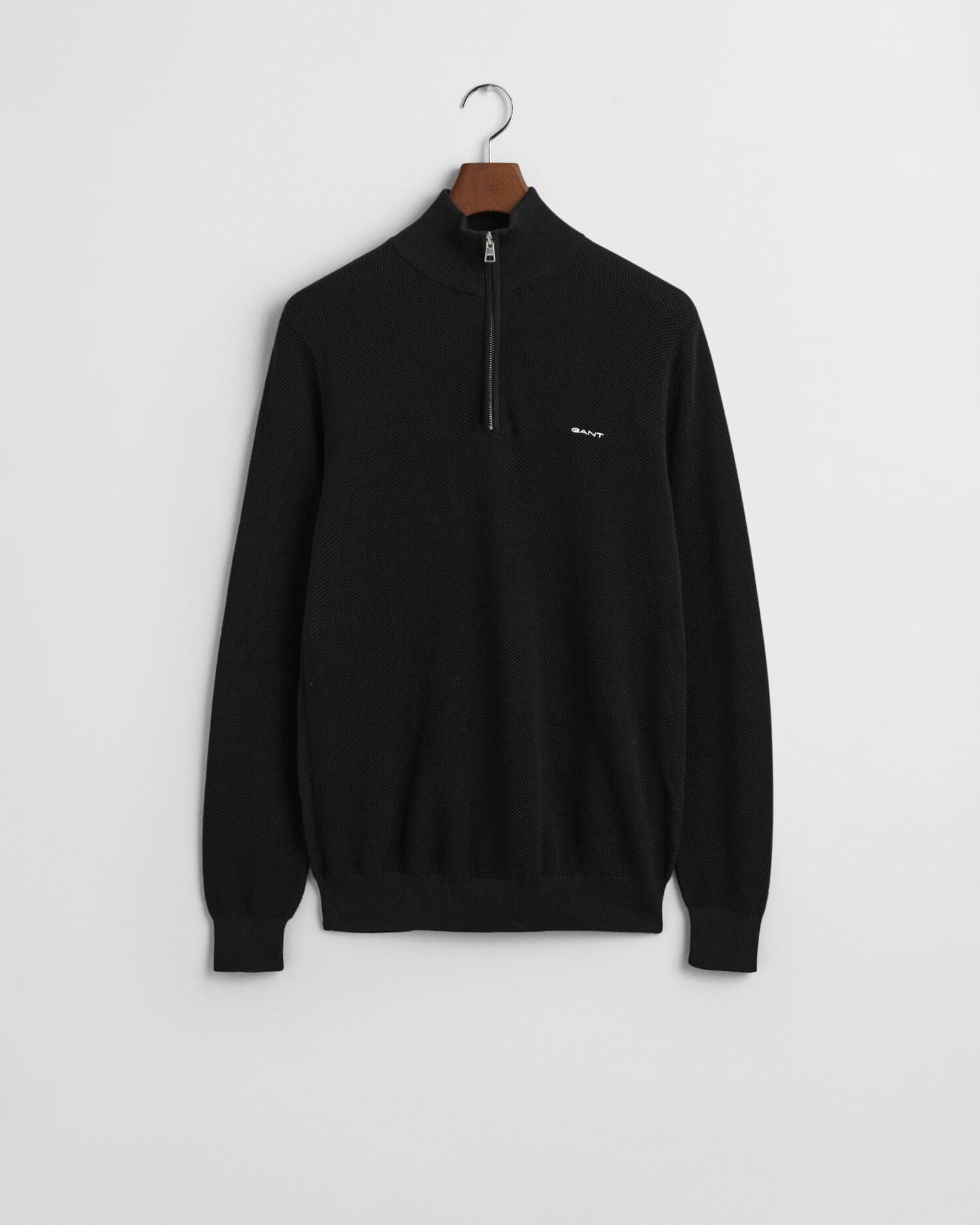 Cotton Pique Half-Zip Sweater