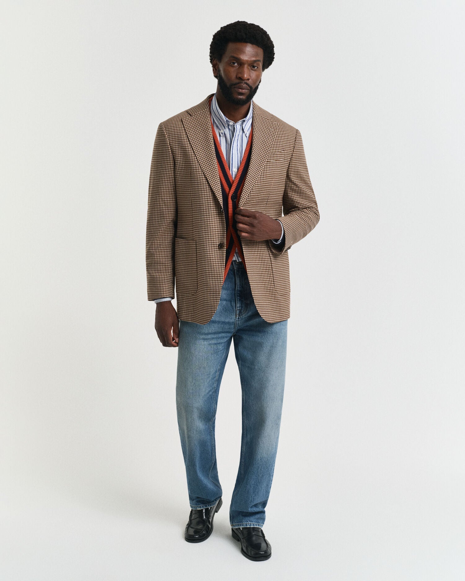 Relaxed Fit Gingham Checked Blazer