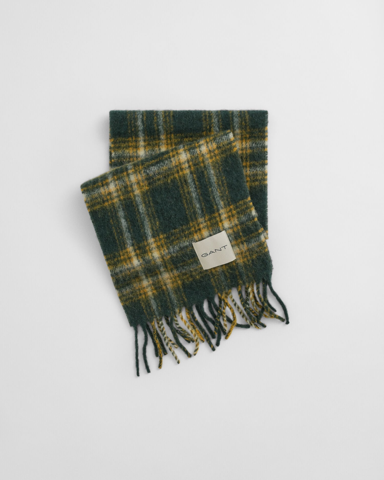 Checked Mohair Alpaca Blend Scarf