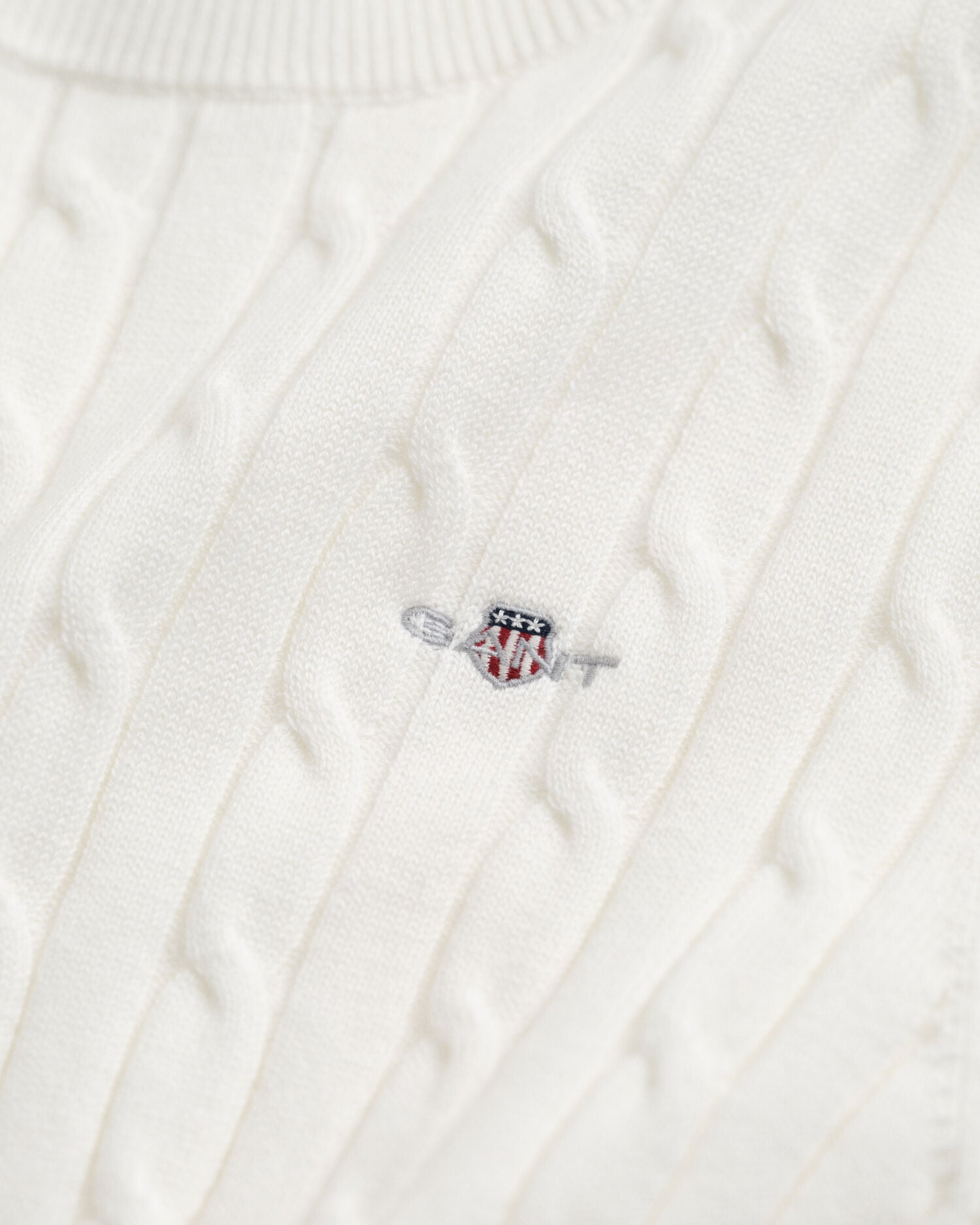 Stretch Cotton Cable Knit Sweater