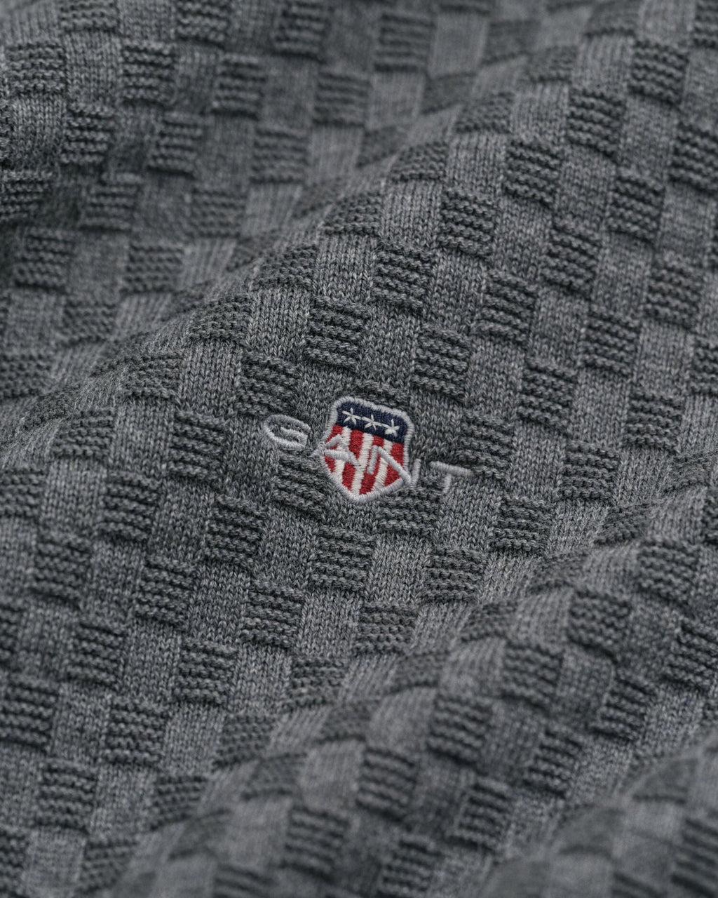 Micro Textured Crew Neck Sweater