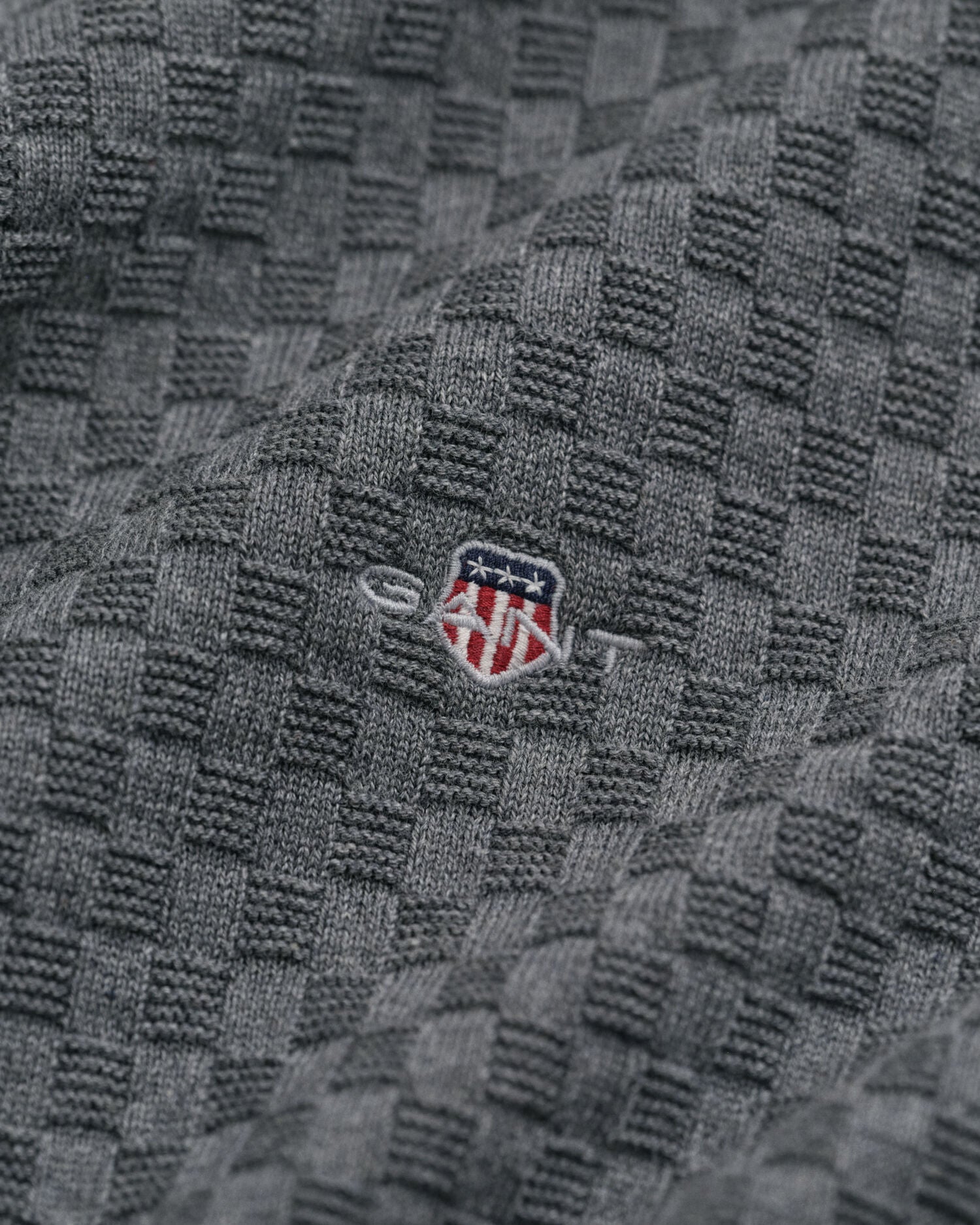 Micro Textured Crew Neck Sweater