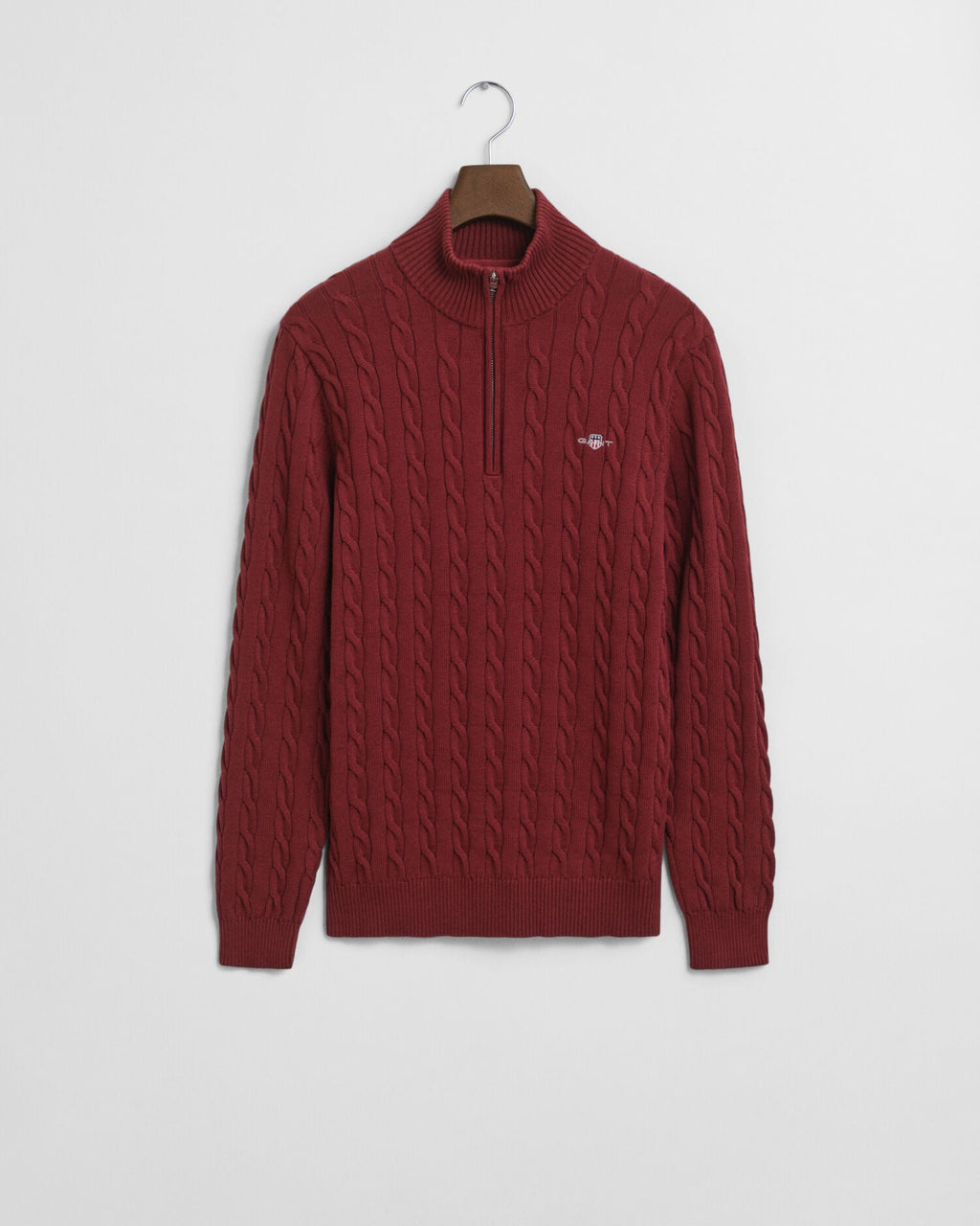 Cotton Cable Knit Half-Zip Sweater