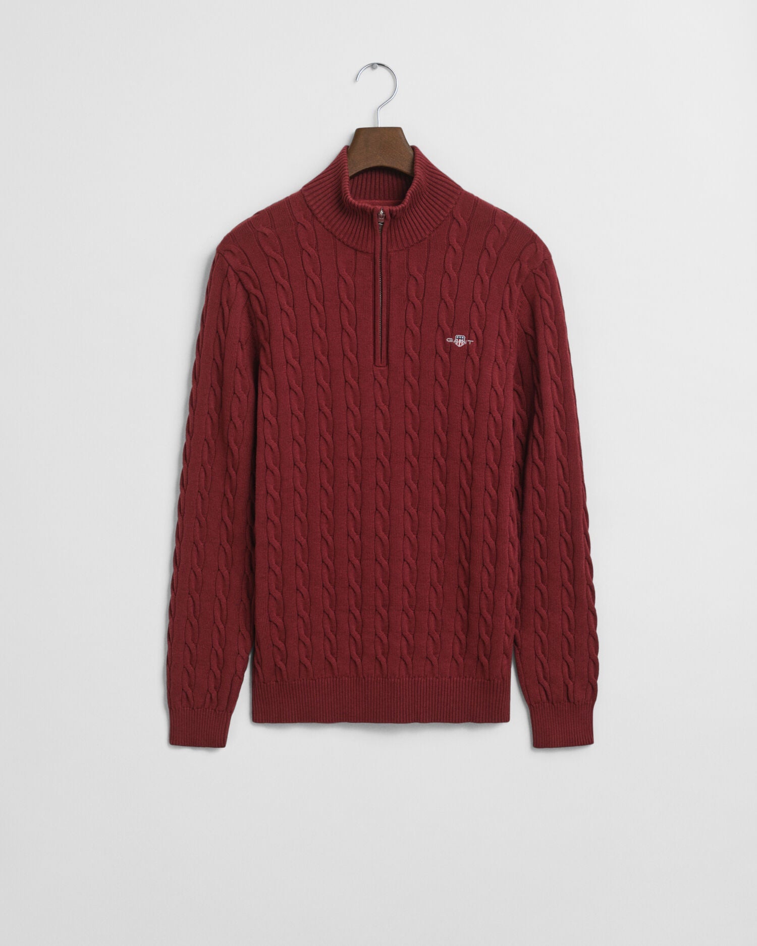 Cotton Cable Knit Half-Zip Sweater