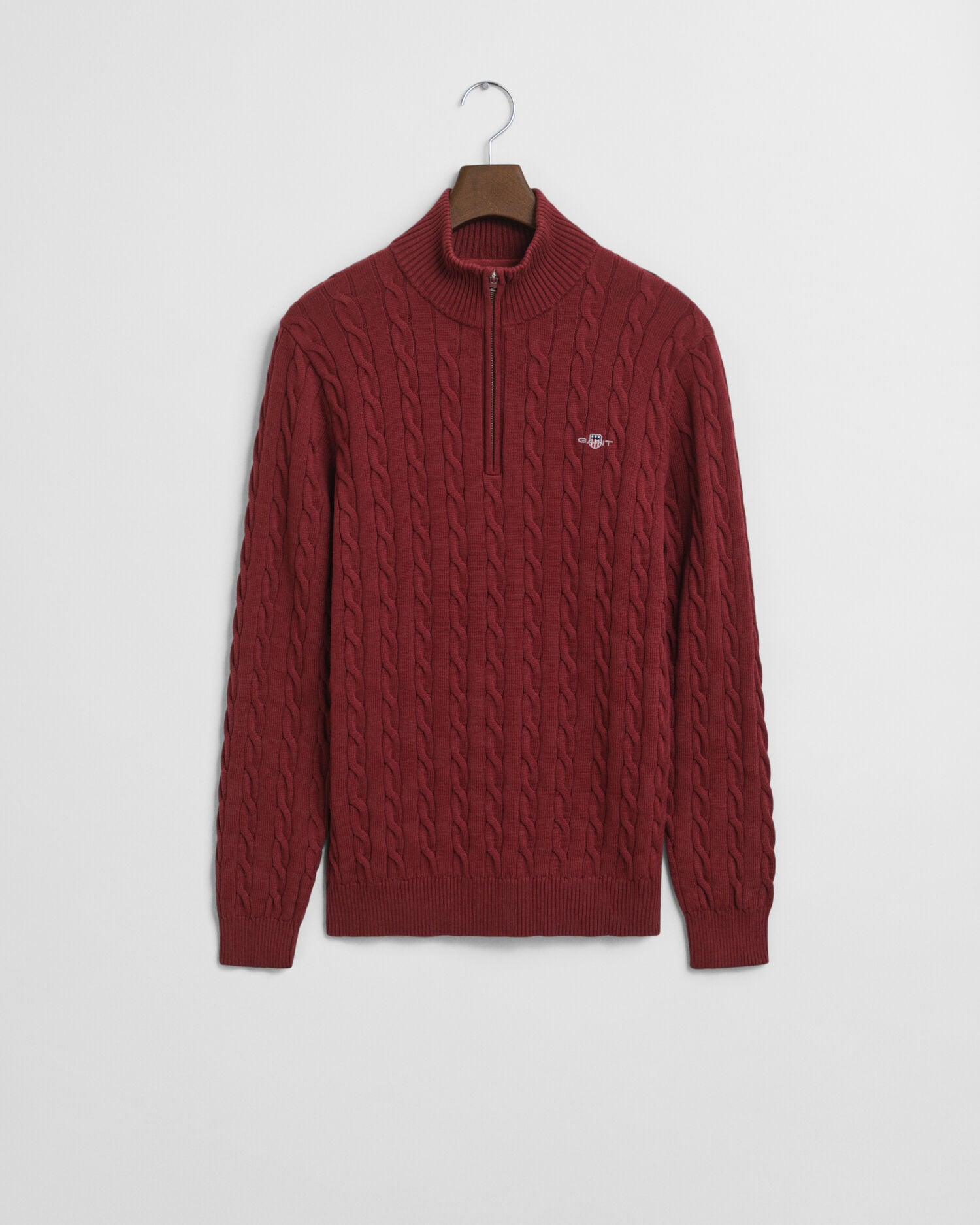 Cotton Cable Knit Half-Zip Sweater