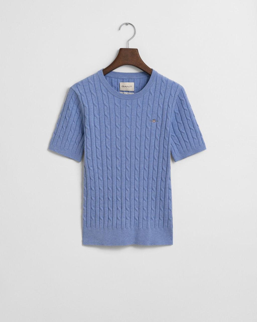 Stretch Cotton Cable Knit Sweater