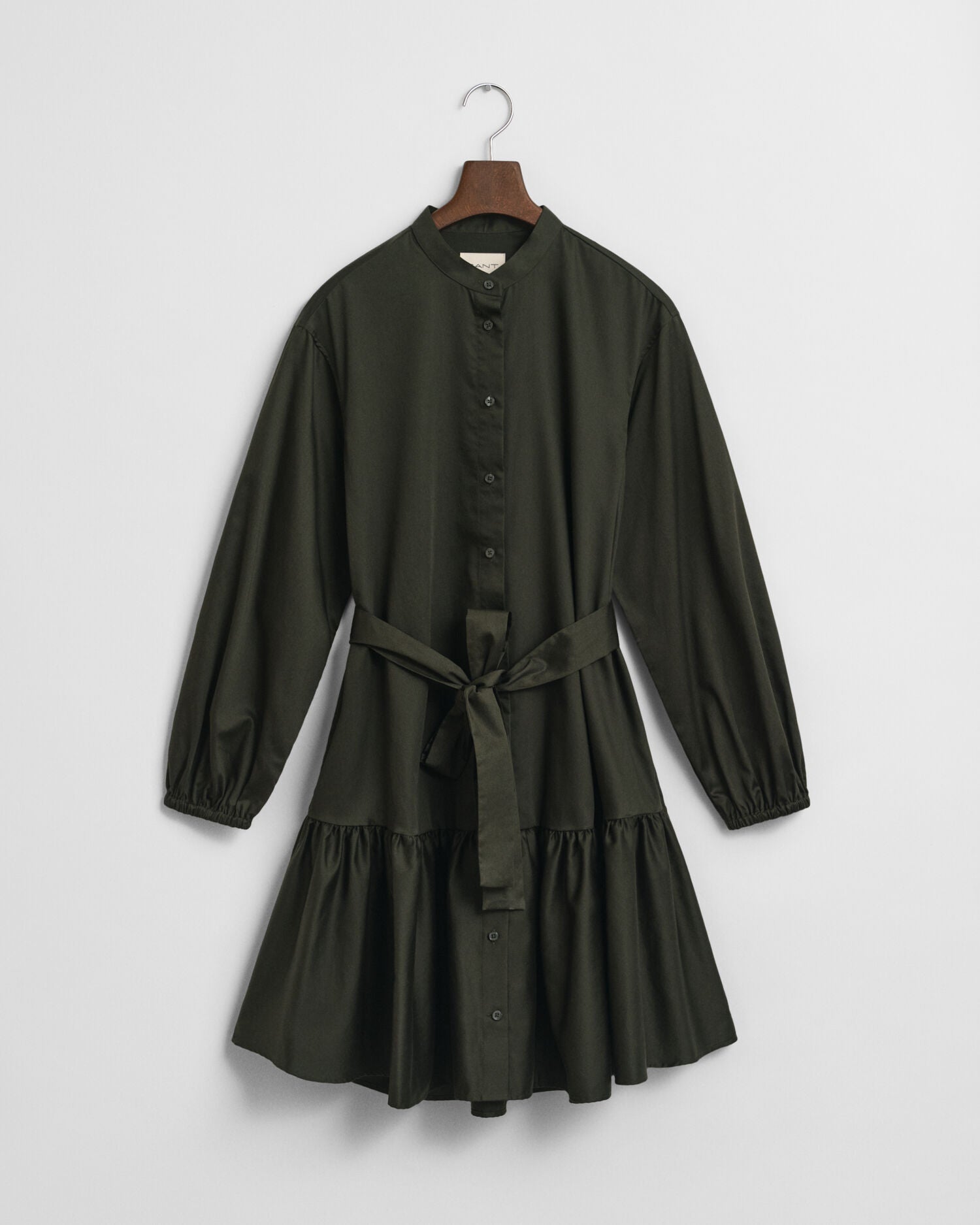 Cotton Satin Long Sleeve Dress
