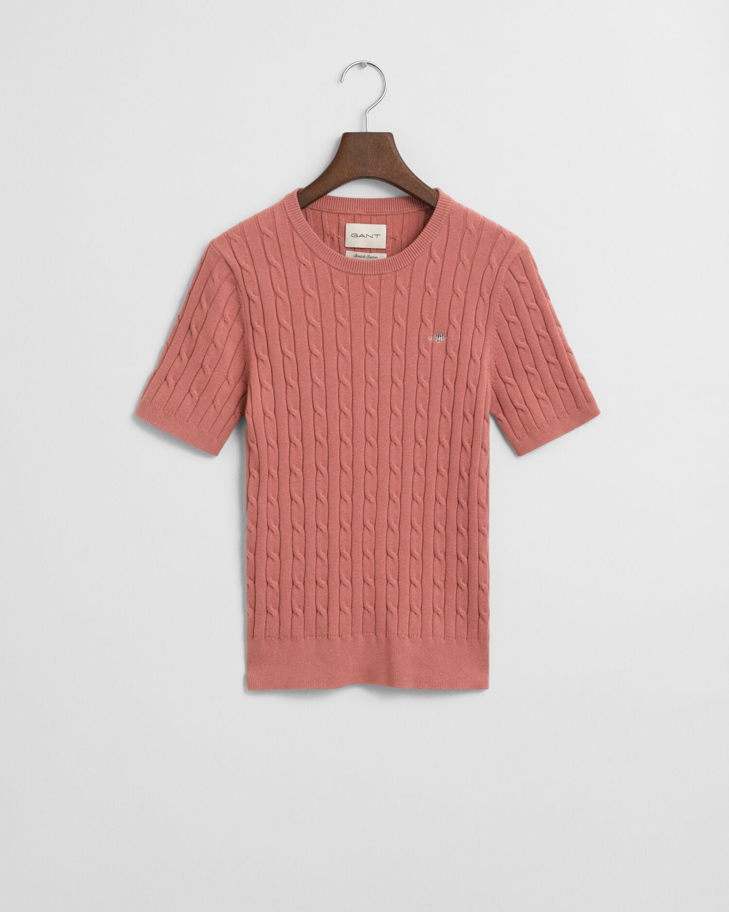 Stretch Cotton Cable Knit Sweater