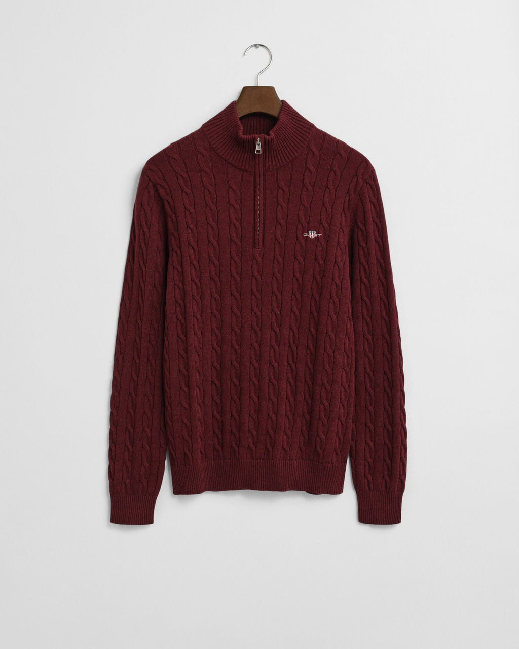 Cotton Cable Knit Half-Zip Sweater