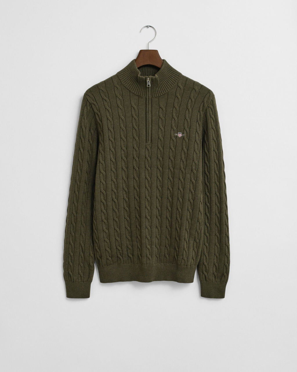 Cotton Cable Knit Half-Zip Sweater