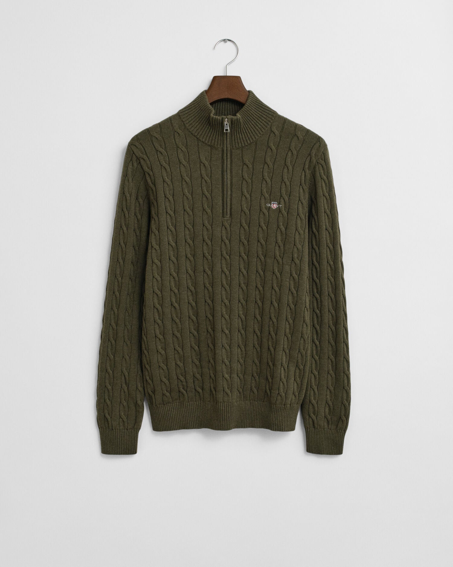 Cotton Cable Knit Half-Zip Sweater