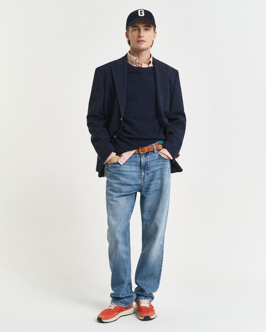 Cotton Pique Crew Neck Sweater