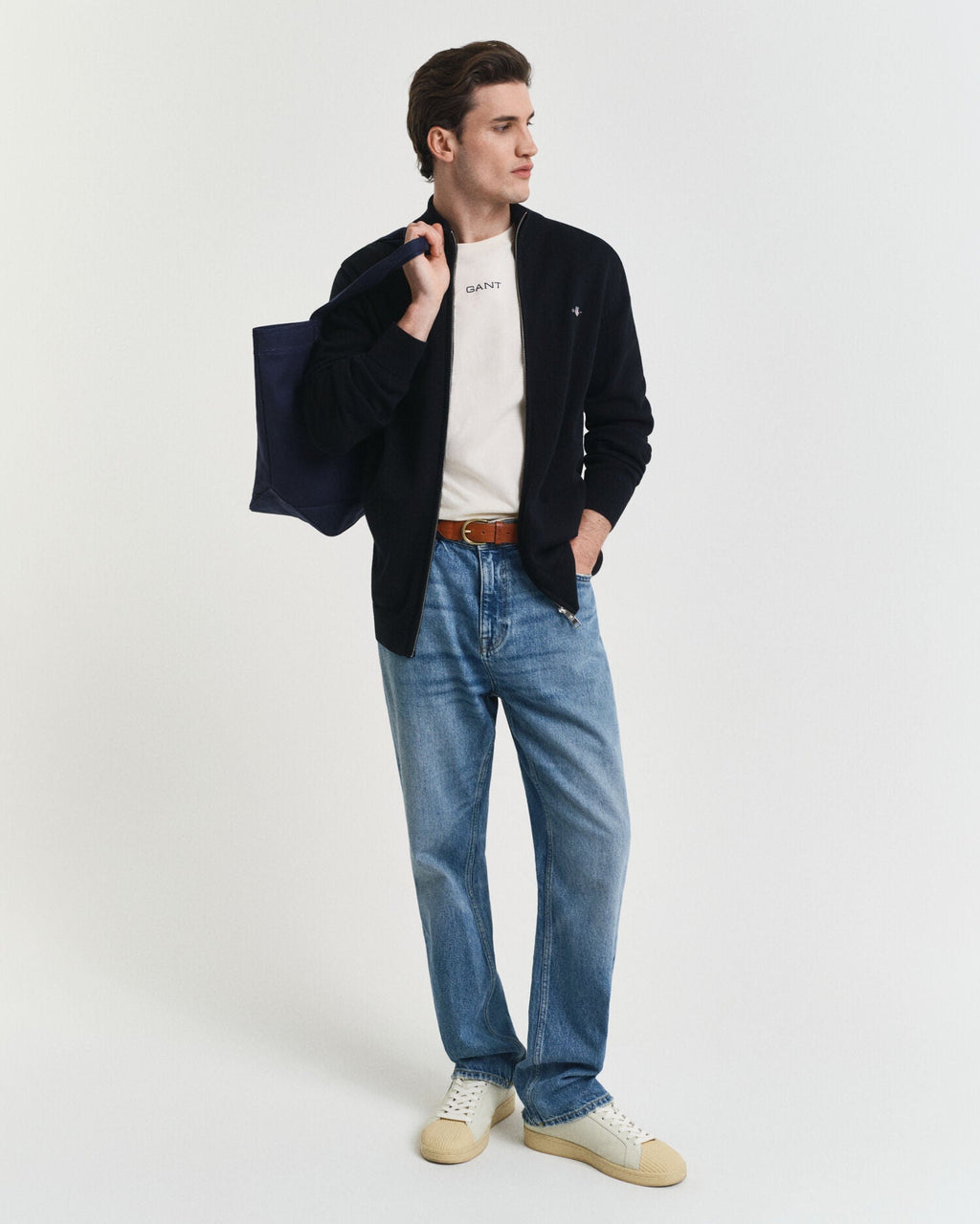 Casual Cotton Zip Cardigan