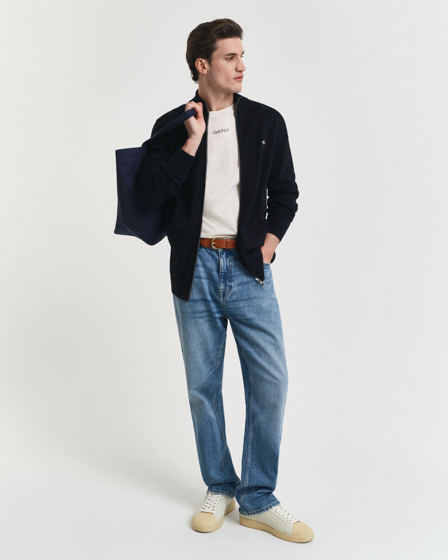 Casual Cotton Zip Cardigan