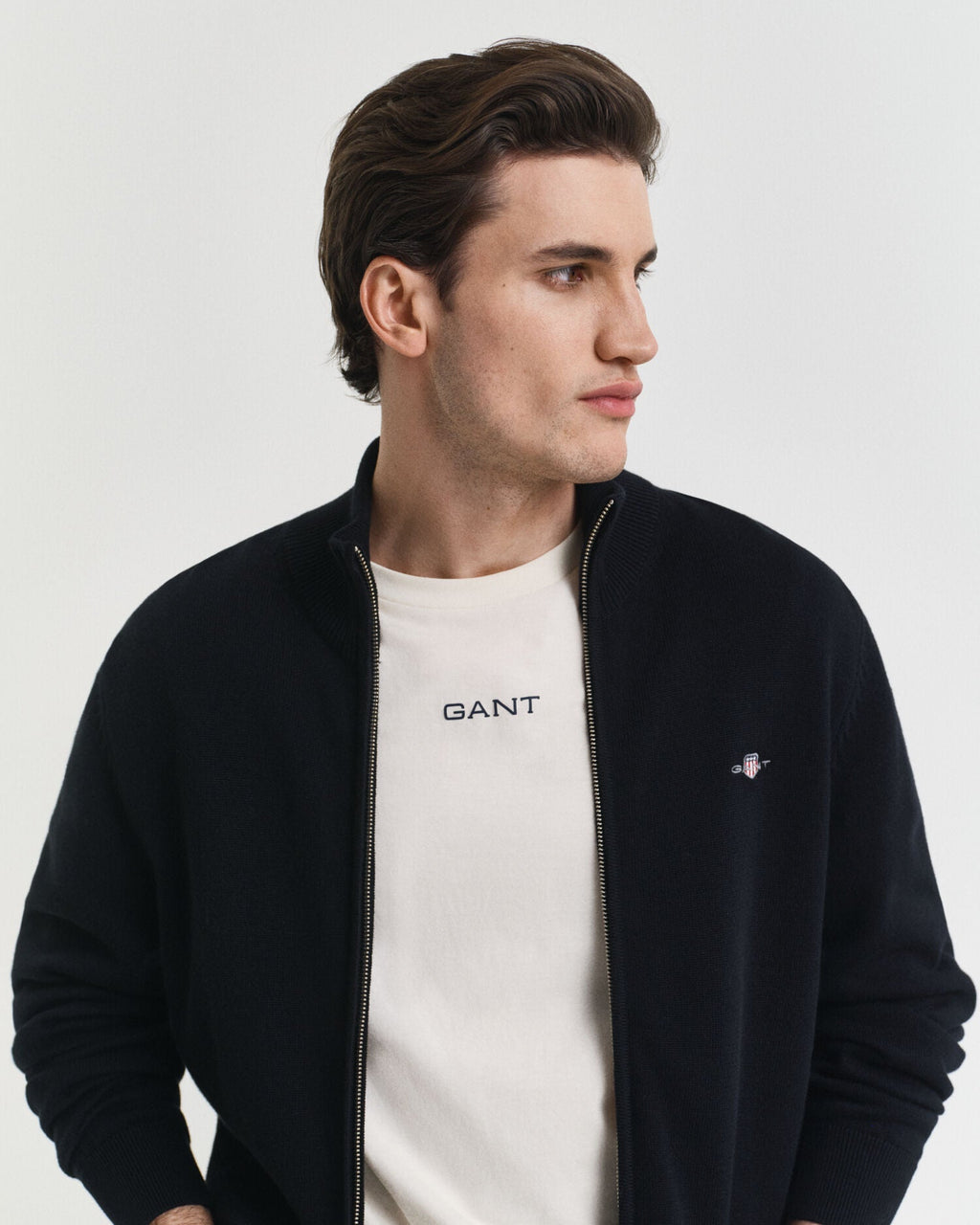 Casual Cotton Zip Cardigan
