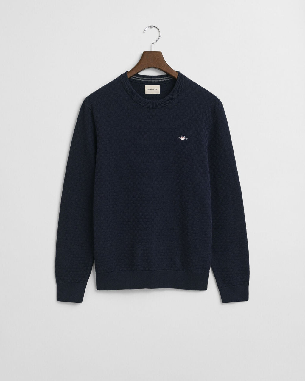 Micro Textured Crew Neck Sweater