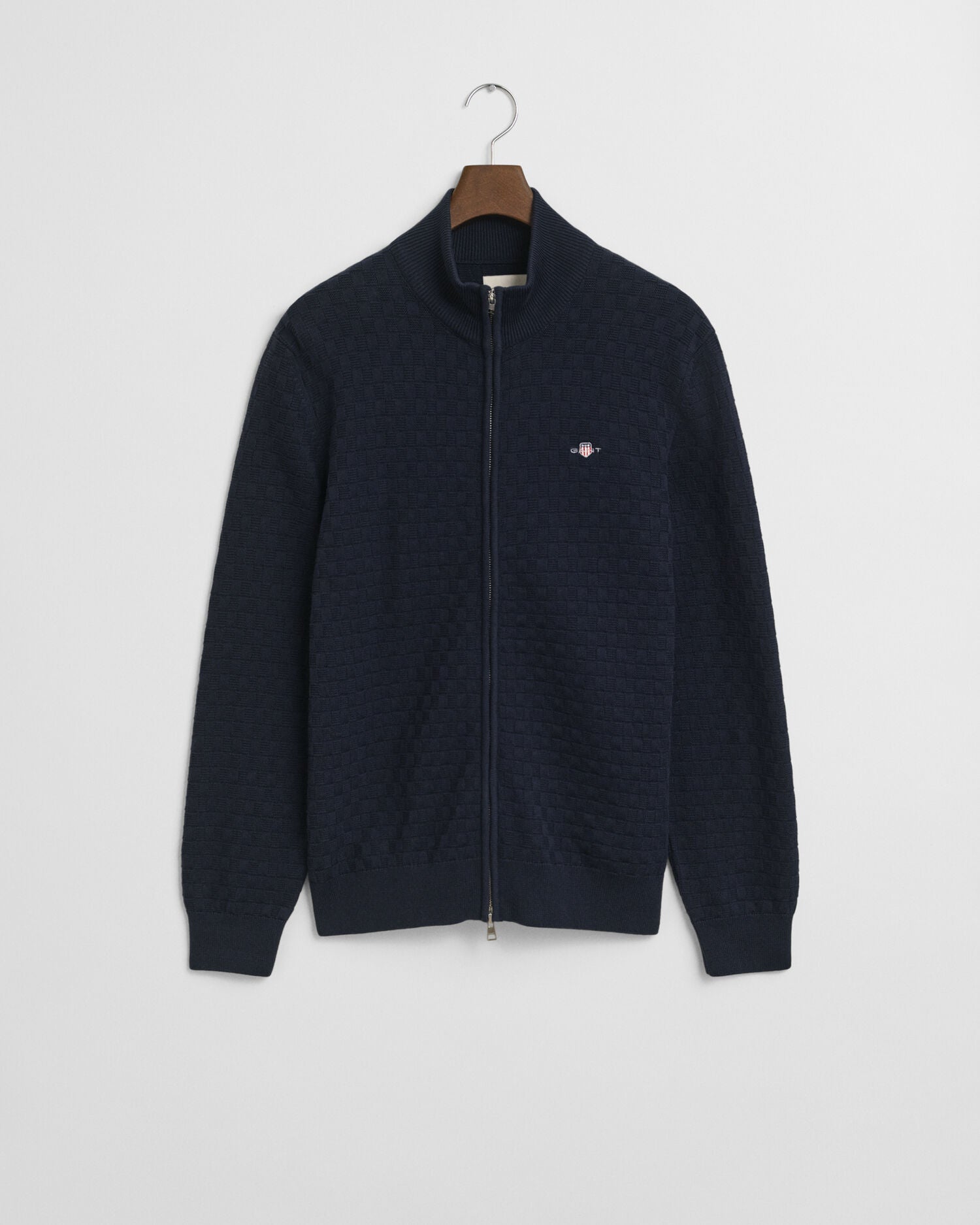 Micro Textured Zip Sweater