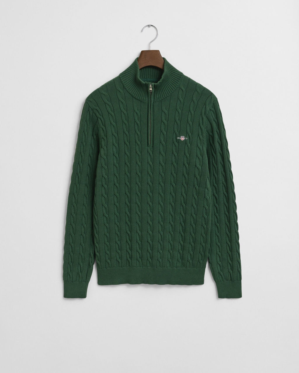Cotton Cable Knit Half-Zip Sweater