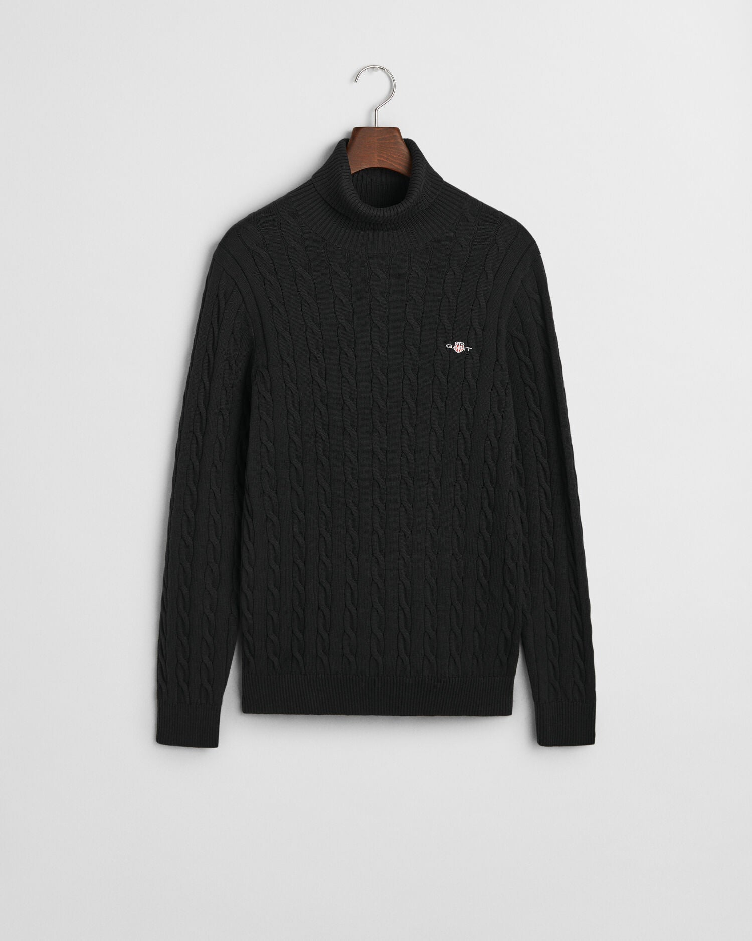 Cotton Cable Knit Turtleneck Sweater