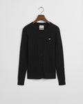 Stretch Cotton Cable Knit Cardigan