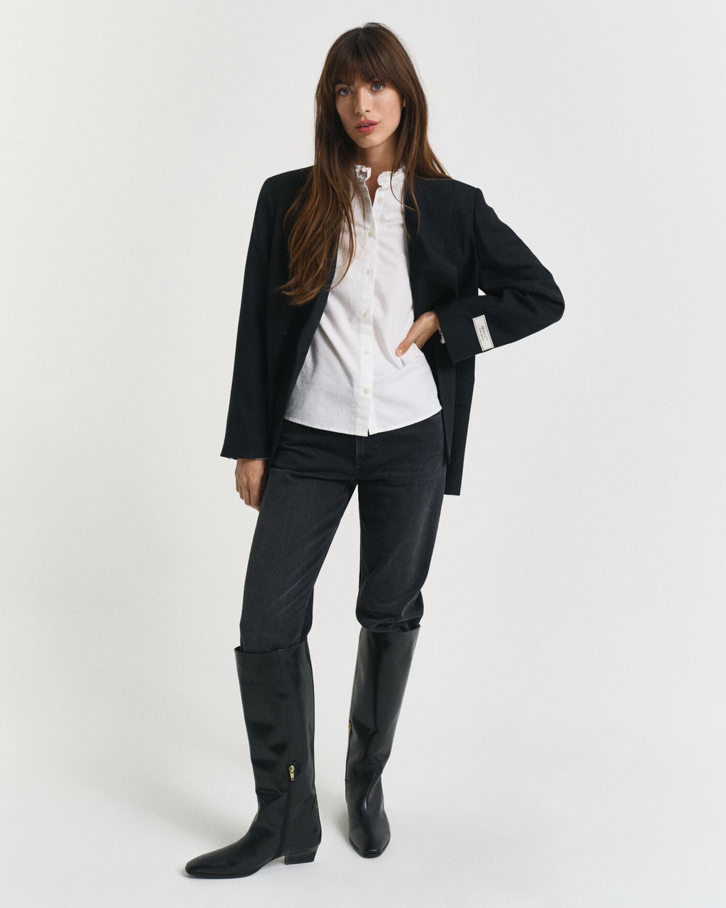Classic Oxford Frill Blouse