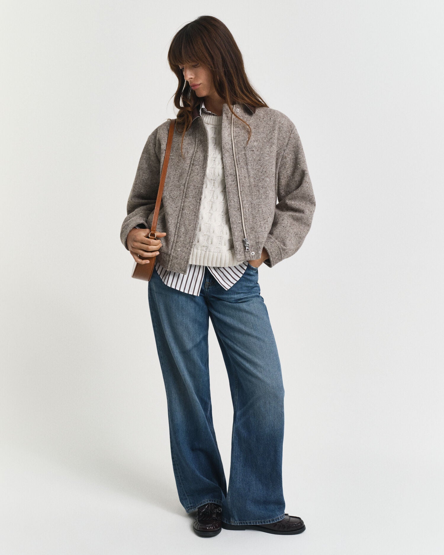 Contrast Collar Wool Jacket