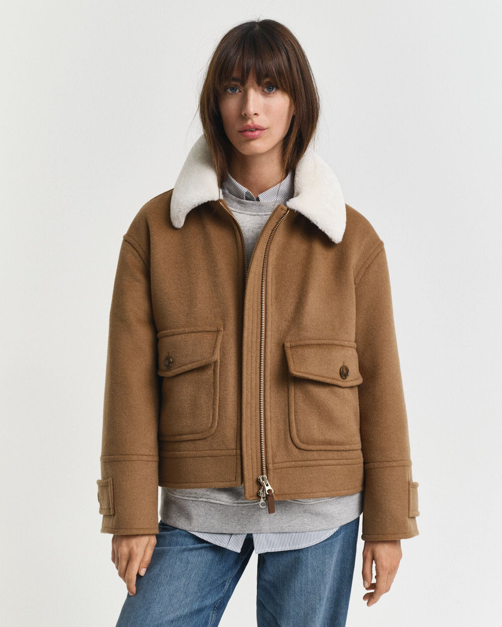 Wool Blend Flight Jacket