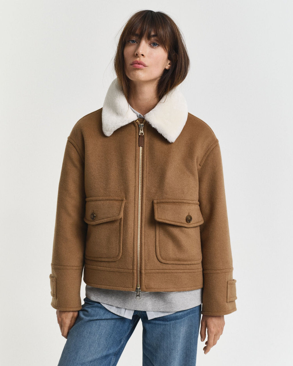 Wool Blend Flight Jacket