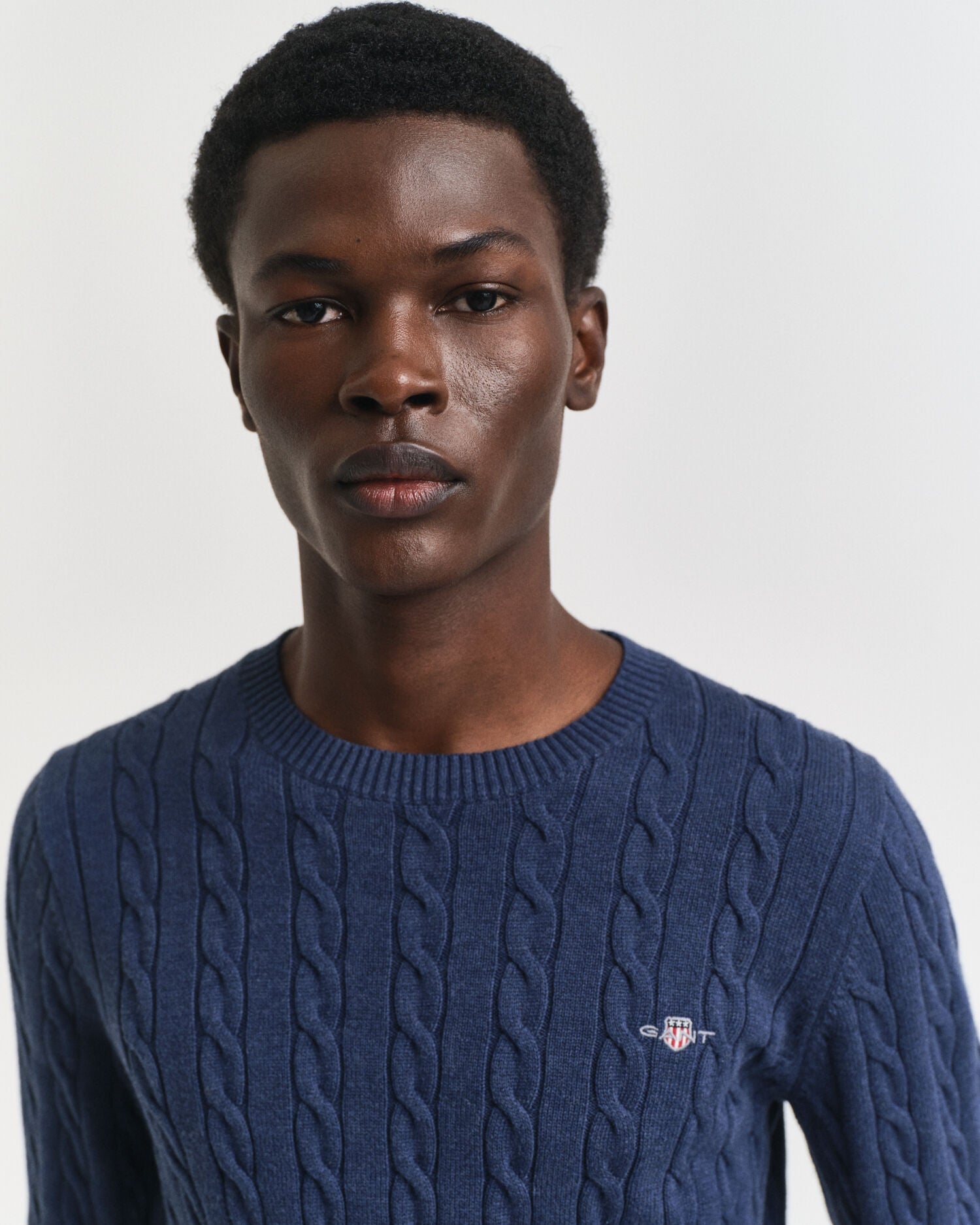 Cotton Cable Knit Crew Neck Sweater