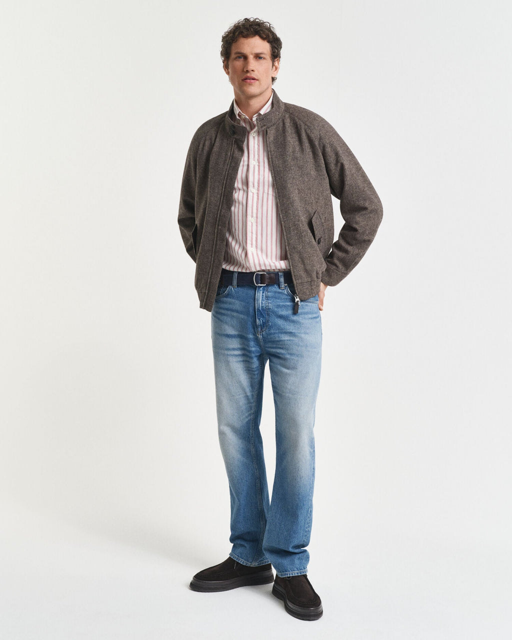 Wool Blend Harrington Jacket