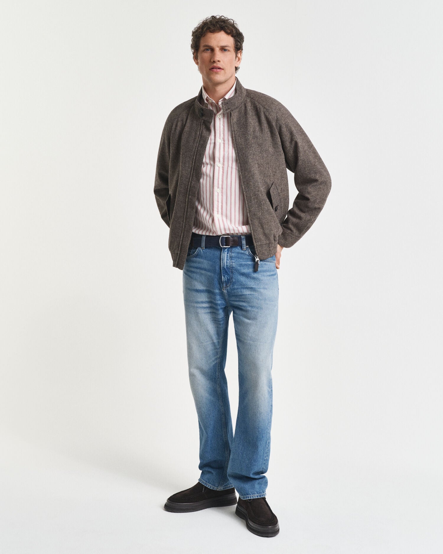Wool Blend Harrington Jacket