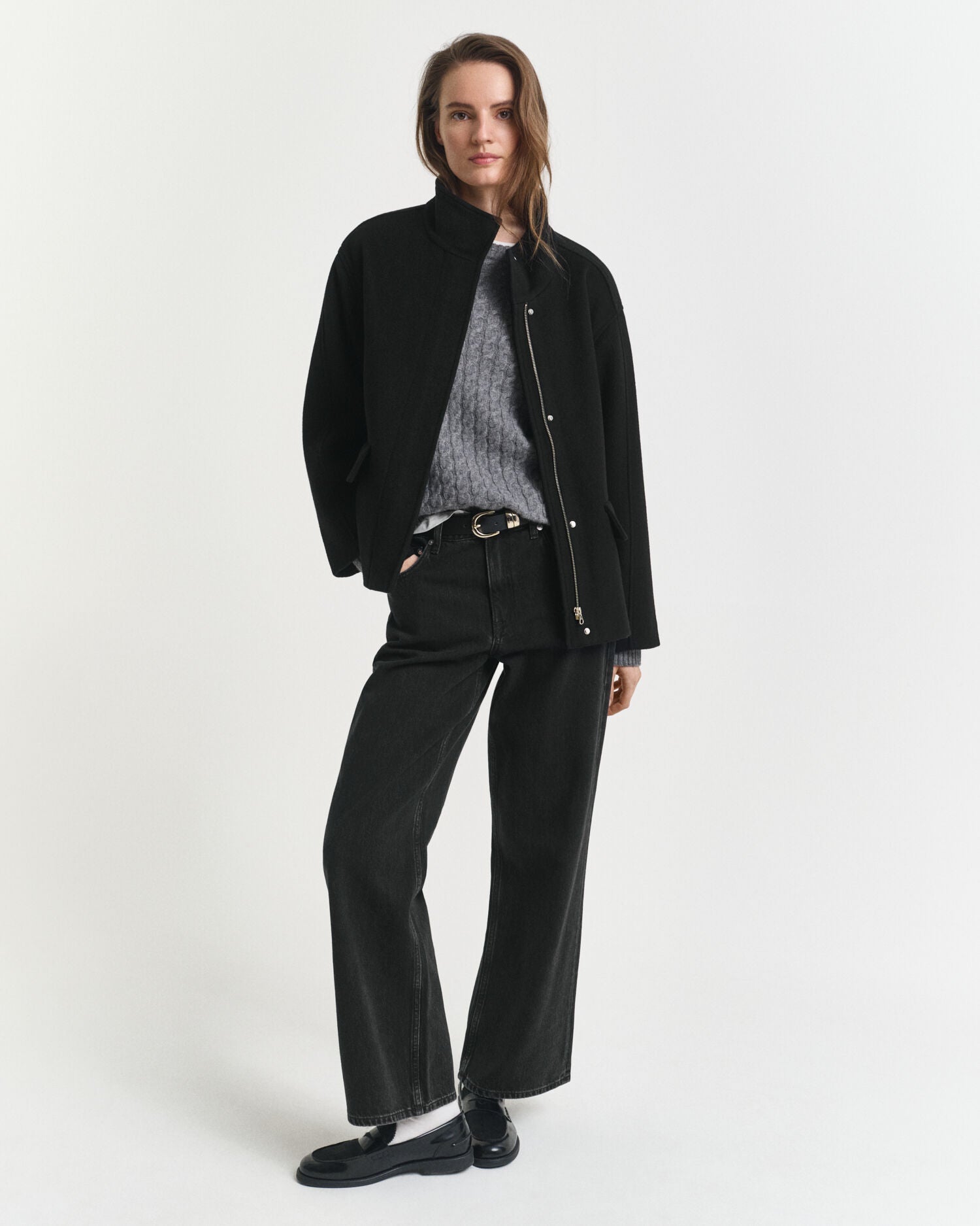 Short Wool Zip Jacket