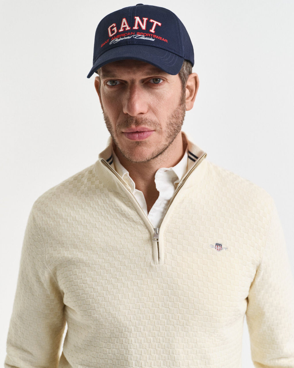 Micro Textured Half-Zip Sweater