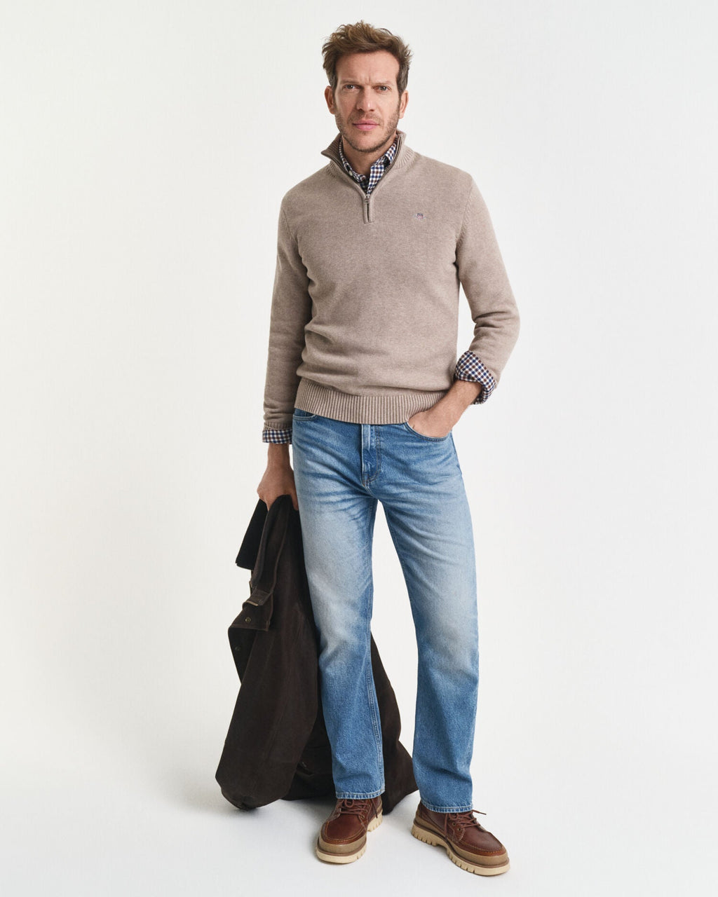 Casual Cotton Half-Zip Sweater