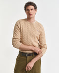 Cotton Cable Knit Crew Neck Sweater