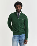 Cotton Cable Knit Half-Zip Sweater