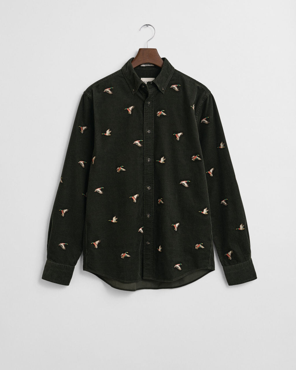Regular Fit Embroidered Corduroy Shirt